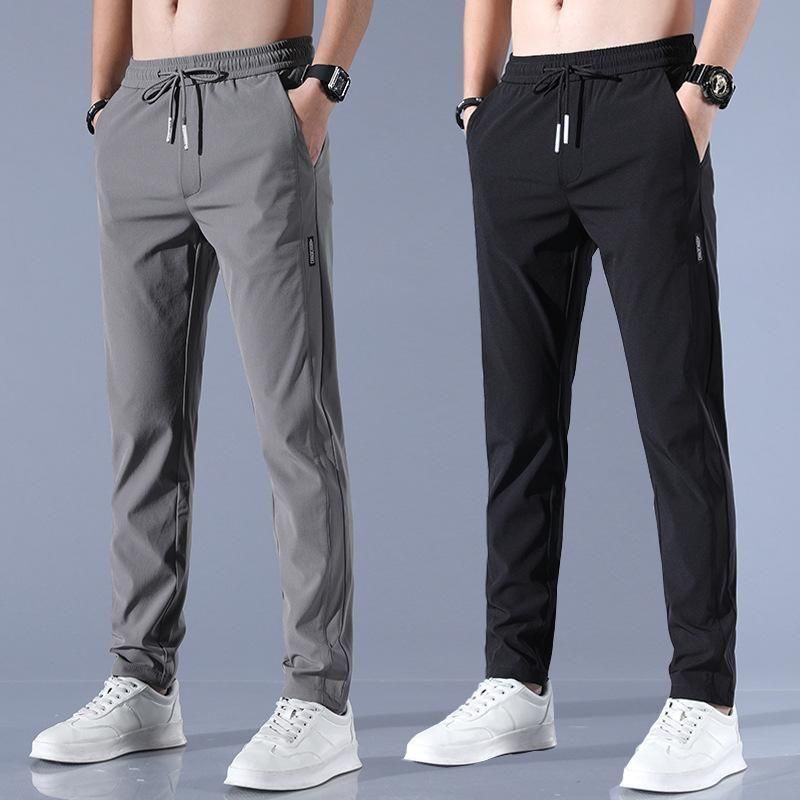 Combo of 2 Men's Sports Regular Fit Cool Pants with Two Side Pockets (Black + Grey)